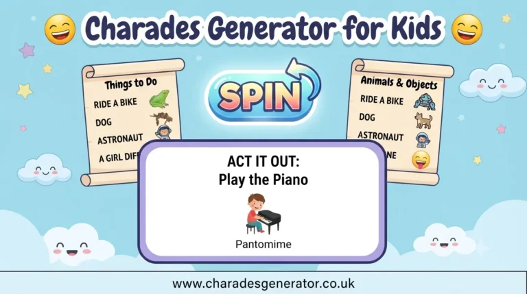 Charades Generator for Kids
